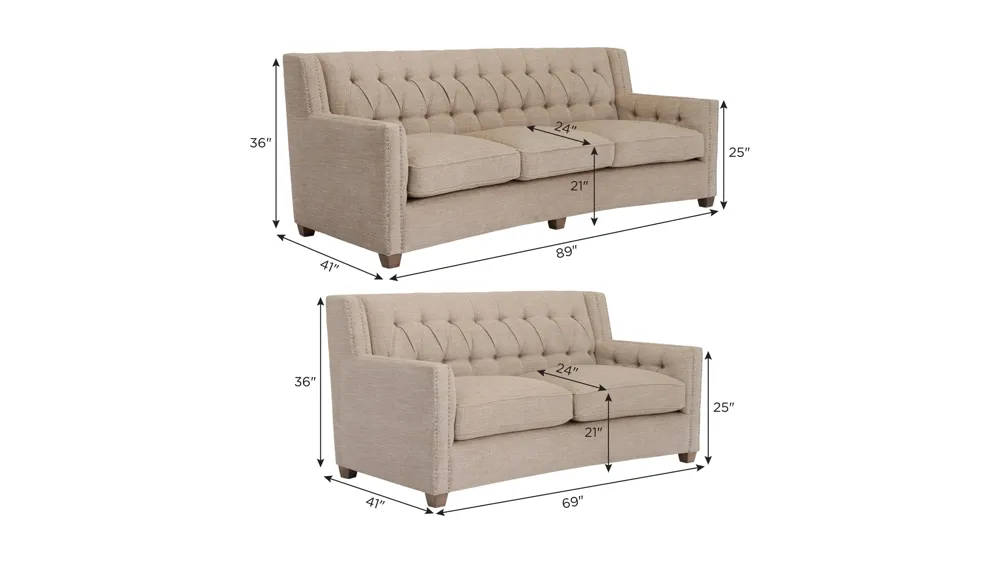 Celia Living Room Set Dimensions