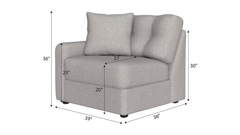 ModularOne Left Arm Facing Chair Dimensions