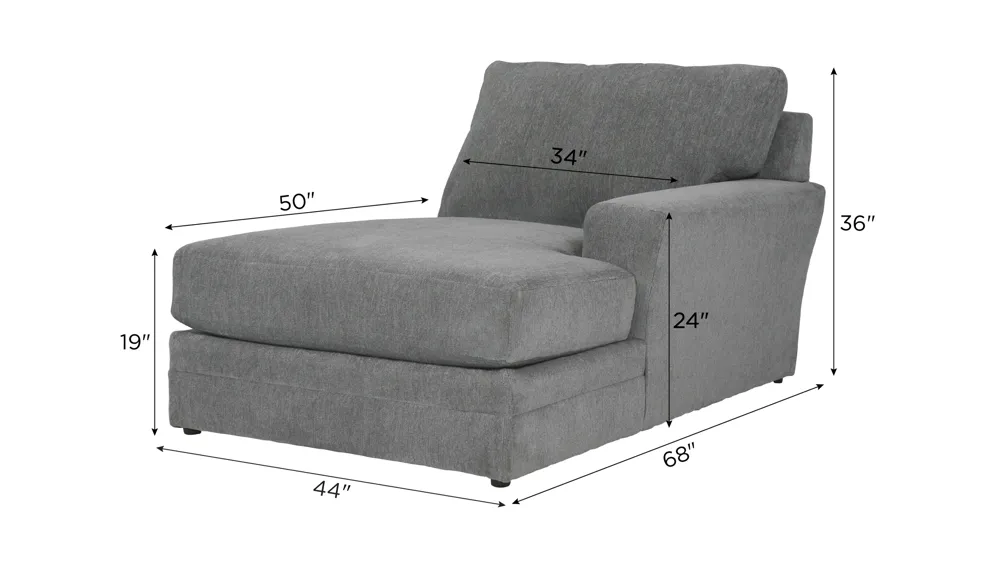 Kristoff Right Arm Facing Chaise Dimensions