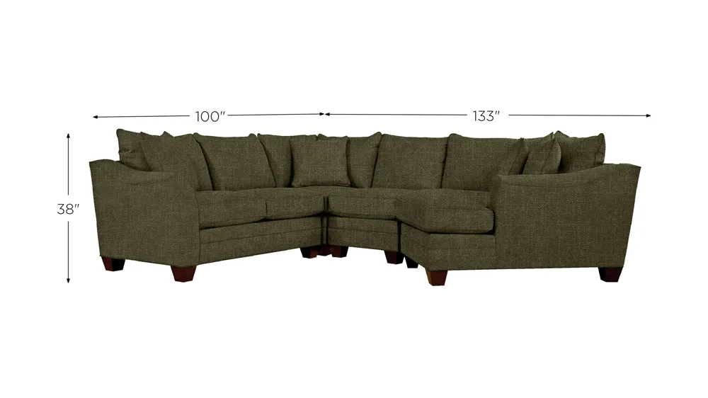 Foresthill 4-pc. Right Hand Cuddler Sectional Sofa Dimensions