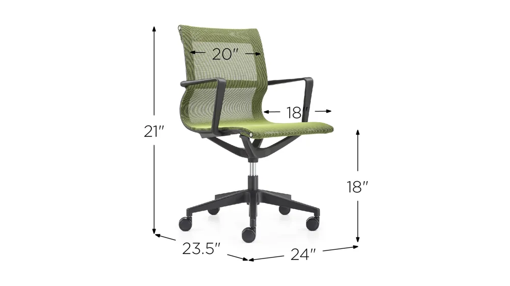 Kinetic Black Frame Office Chair with Mesh Back Dimensions