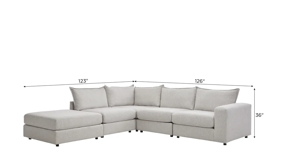 Durango 5-pc. Sectional Dimensions