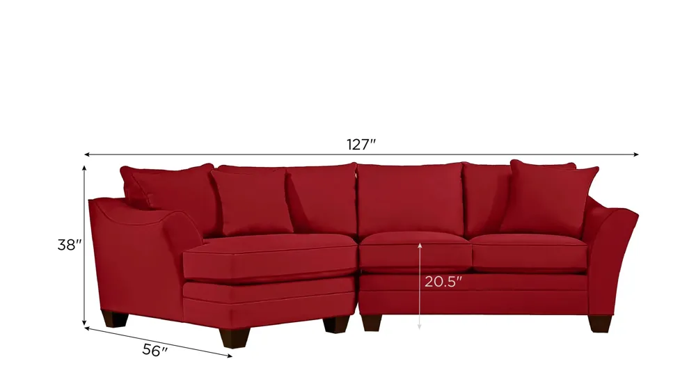 Foresthill 2-pc. Left Hand Cuddler Sectional Sofa Dimensions