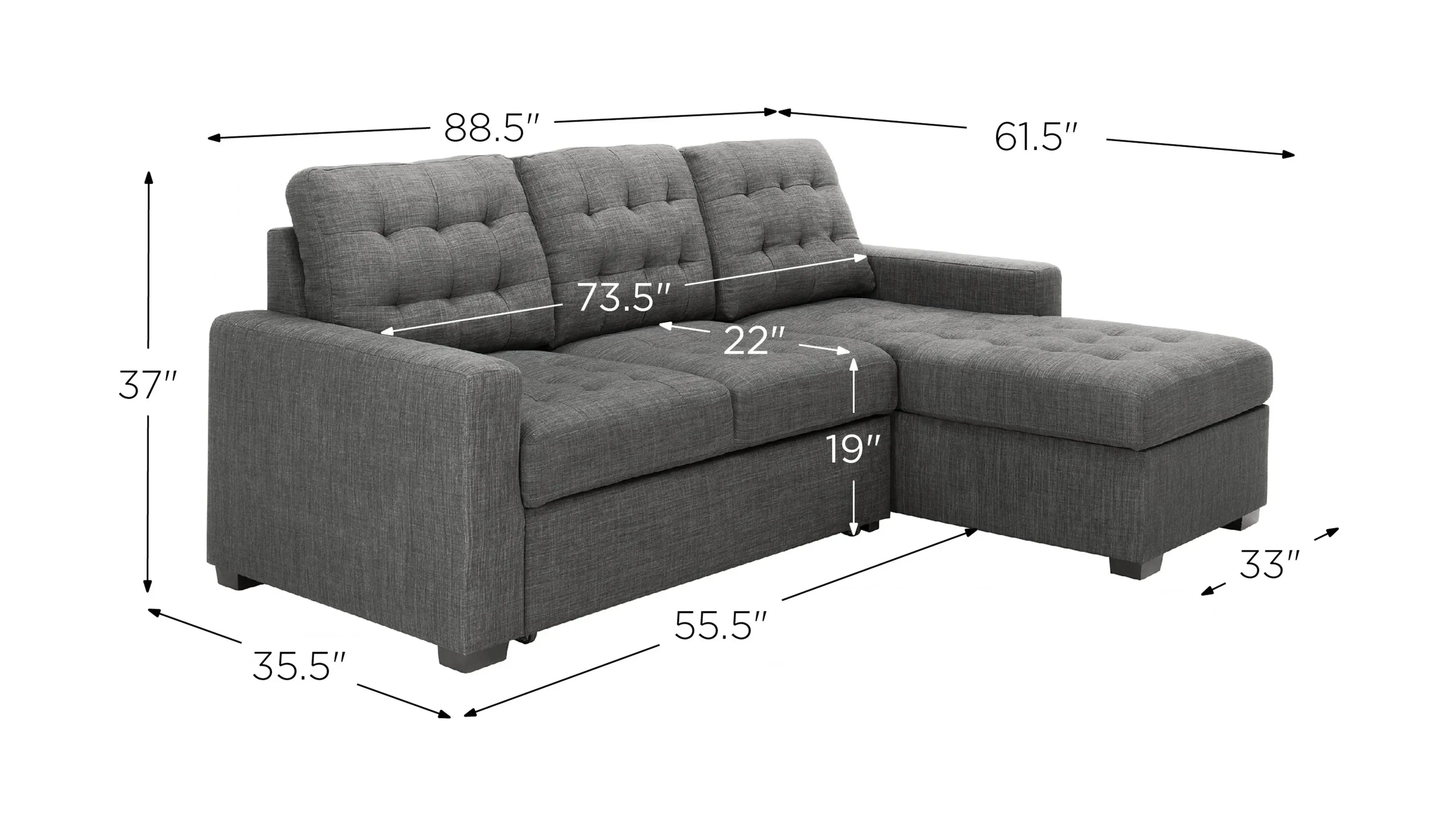 Brynn 2-pc. Sofa Chaise W/ Pop Up Sleeper And Storage