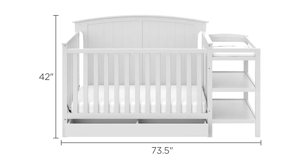 Steveston Crib & Changer w/Drawer Dimensions