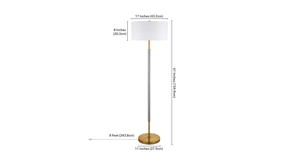 Cassius 2-Bulb Floor Lamp Dimensions
