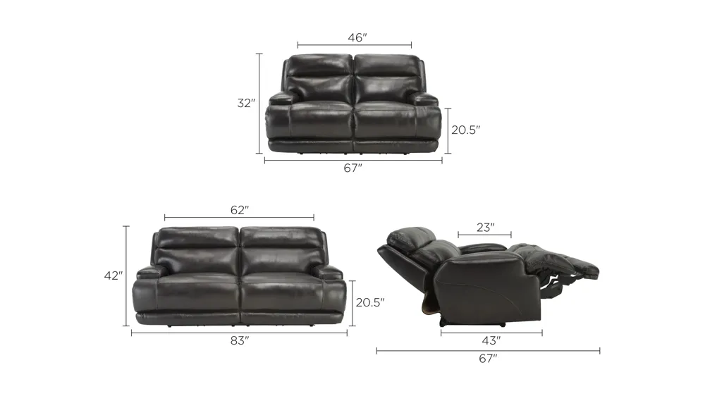 Tompkins Living Room Set Dimensions