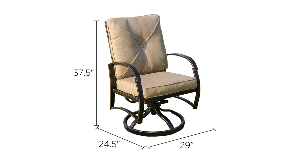 Valencia Swivel Rocker Outdoor Dining Chair Set of 2 Dimensions