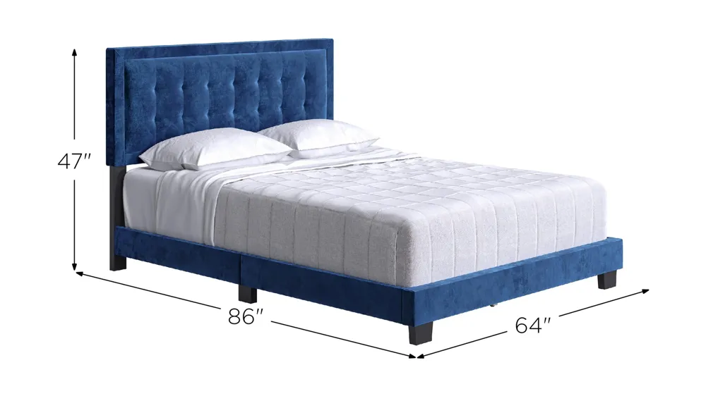 Paterson Velvet Touch Platform Bed Dimensions