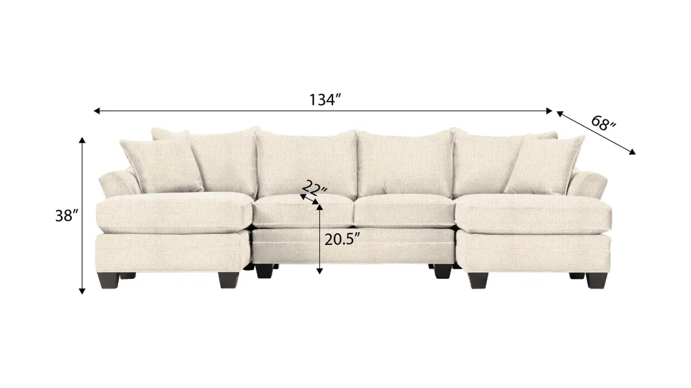Foresthill 3-pc. Symmetrical Chaise Sectional Sofa Dimensions