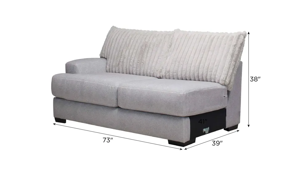 Mondo Left Arm Facing Loveseat Dimensions