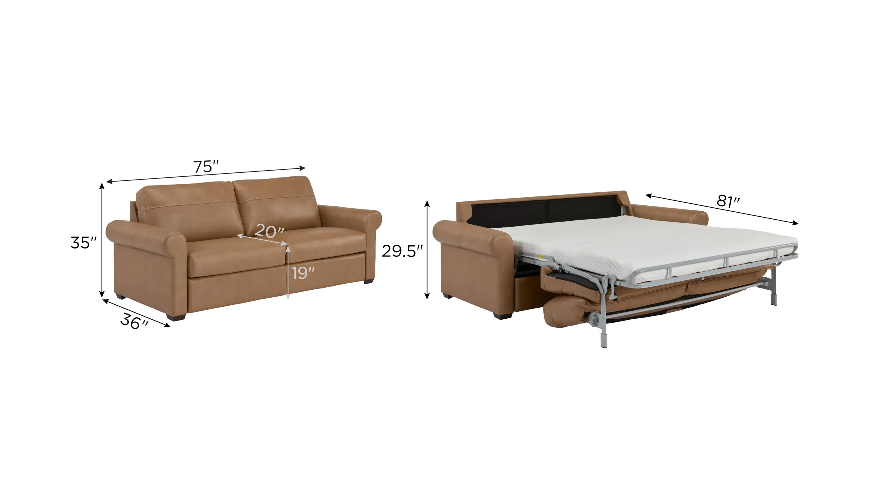 Harley 2-pc. Leather Full Sleeper | Raymour & Flanigan