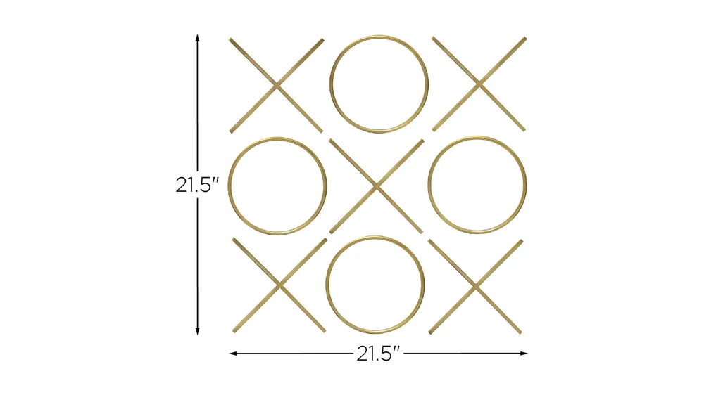 XOXO Gold Stainless Steel Wall Decor Dimensions