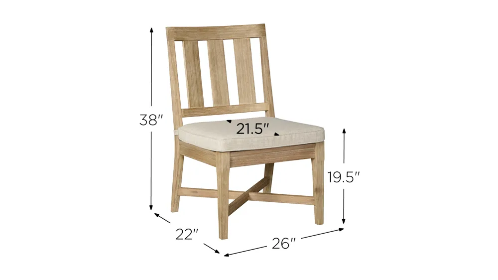 Clare View Cushioned Chair - Set of 2 Dimensions