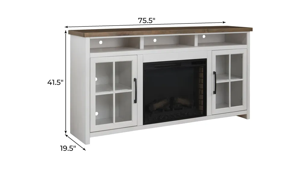 Foxgrove 74" Fireplace TV Console Dimensions