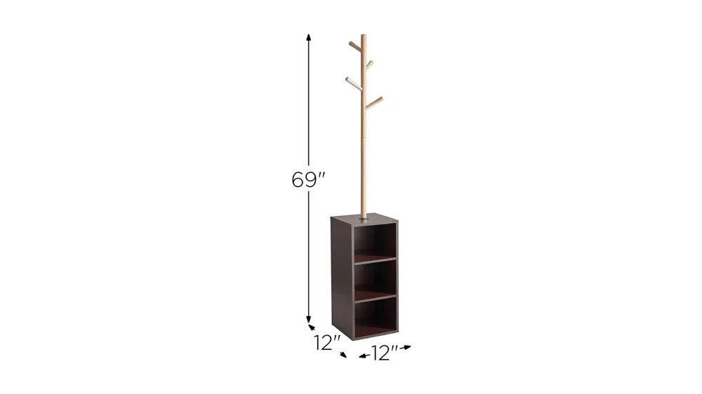 Sprouts Coat Rack w/ Storage Cubbie Dimensions