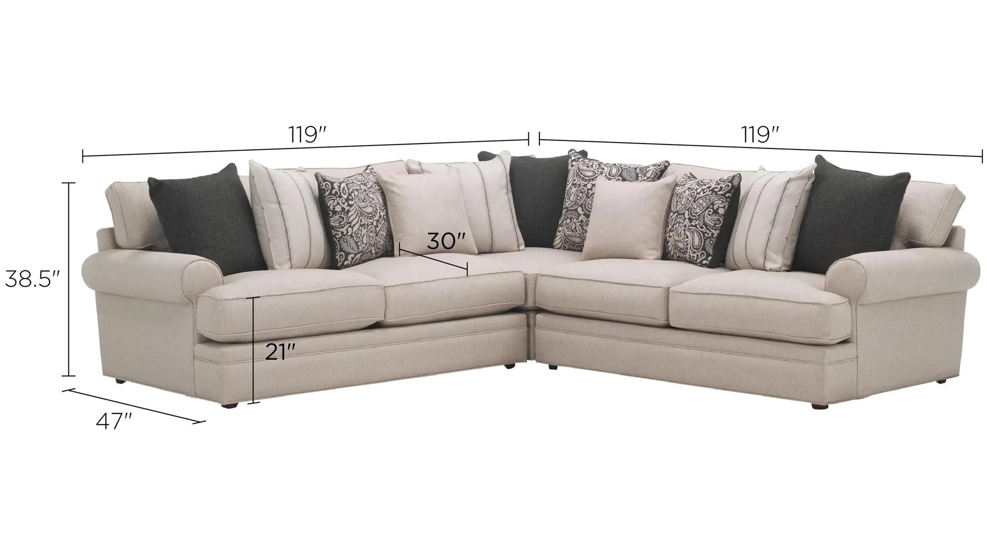 Wilkinson 3-pc. Sectional Sofa | Raymour & Flanigan