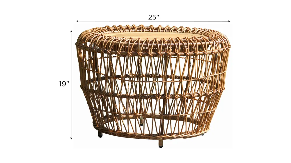 On The Vine Wicker Outdoor Accent Table Dimensions
