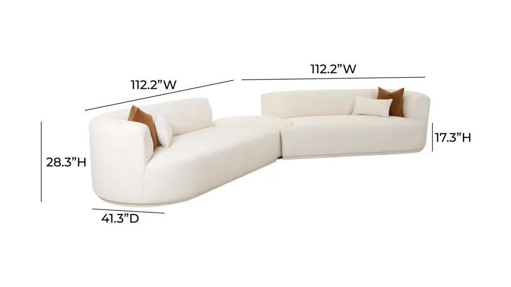 Fickle 3pc. Modular Sectional Dimensions