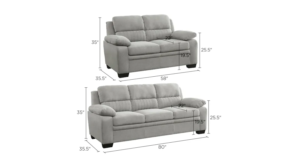 Felicia Living Room Set Dimensions