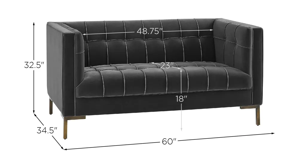 Isaac Stitch Loveseat Dimensions