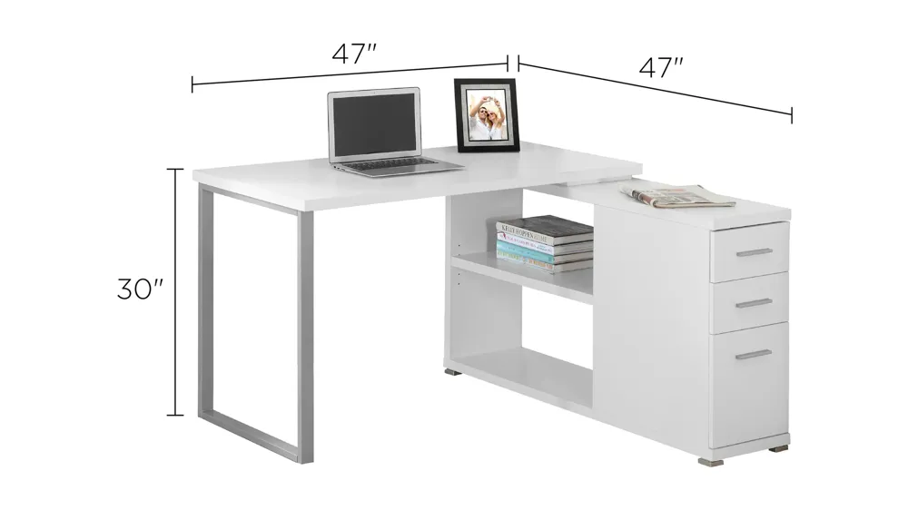 Weaver L-Shaped Computer Desk Dimensions
