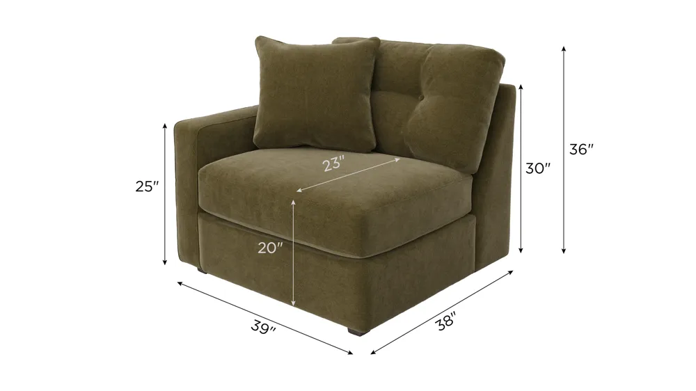 ModularOne Left Arm Facing Chair Dimensions