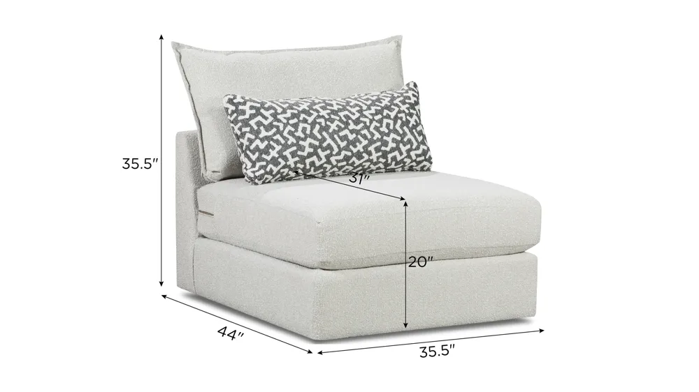 Durango Armless Chair Dimensions