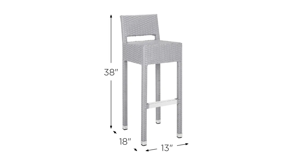 Renzo Indoor Outdoor Bar Stool Dimensions
