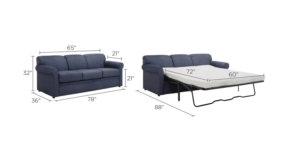 Luann Queen Sleeper Sofa Dimensions