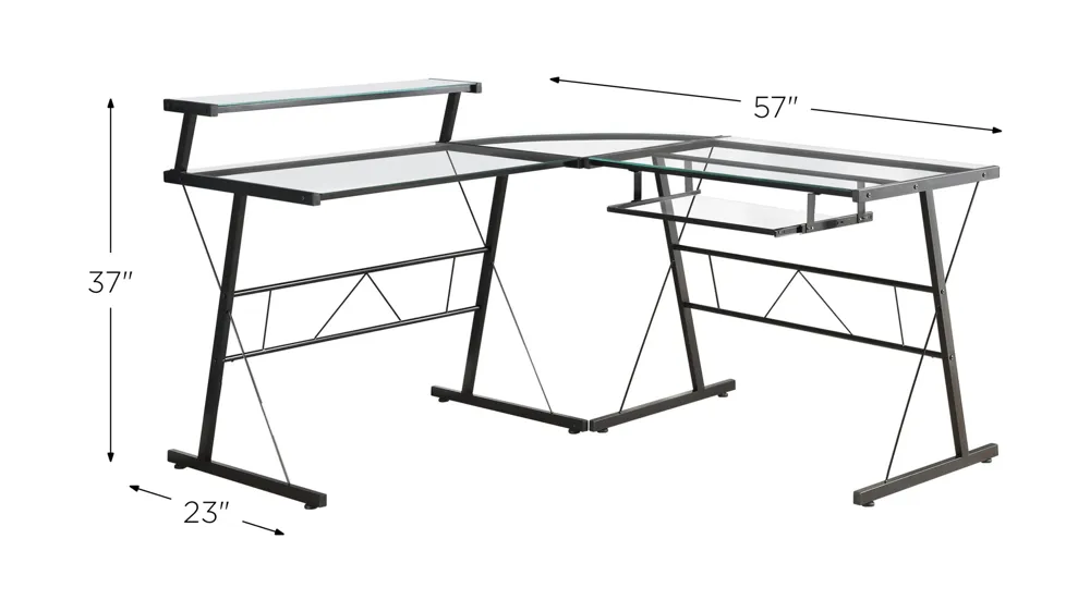 Greta Metal Corner Computer Desk Dimensions