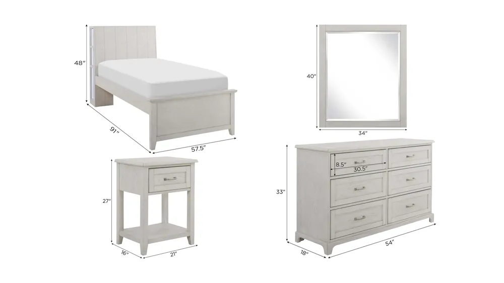 Lennox 4-pc. Bedroom Set Dimensions