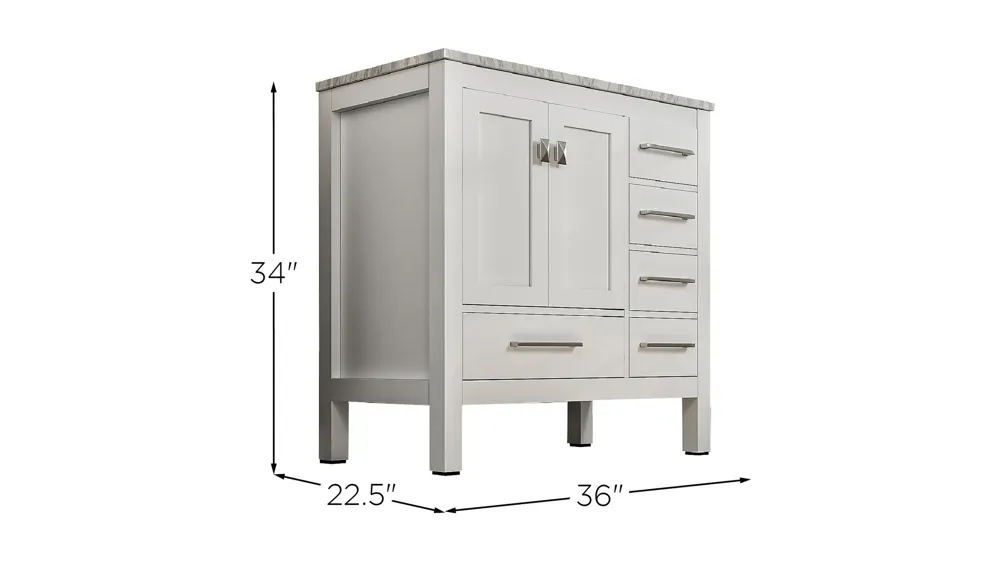 Sydney 36" Bathroom Vanity Dimensions