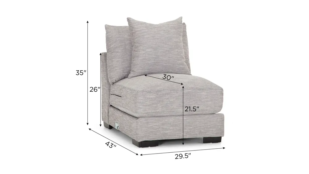 Carter Armless Chair Dimensions