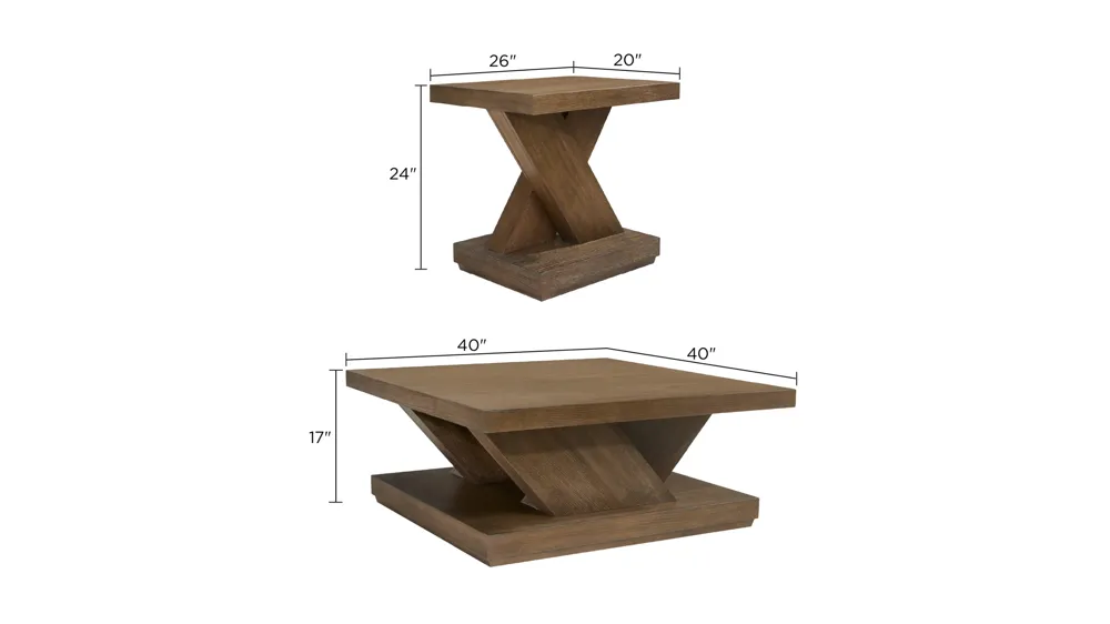 Oxer 3-pc. Occasional Tables Dimensions