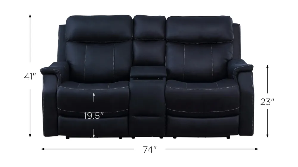Valencia Dual Power Reclining Loveseat Dimensions