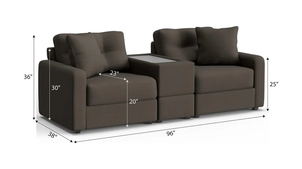 ModularOne 3-pc. Console Loveseat Dimensions