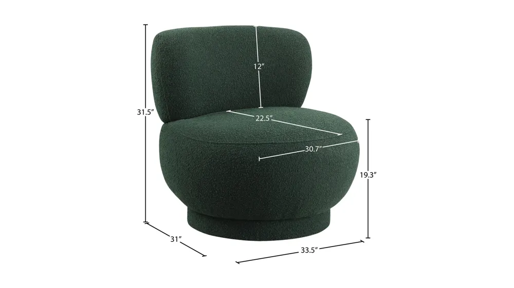 Calais Boucle Fabric Accent Chair Dimensions
