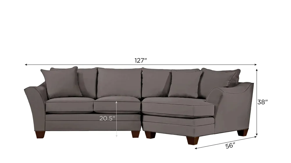 Foresthill 2-pc. Right Hand Cuddler Sectional Sofa Dimensions