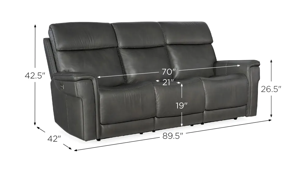 Lyra Zero Gravity Power Sofa with Power Headrest Dimensions