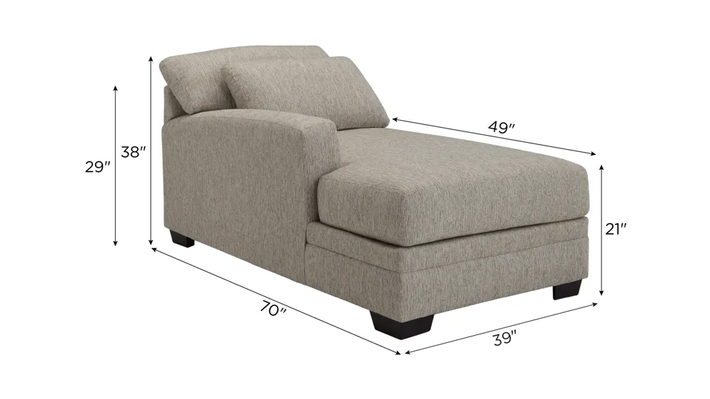 Easton Left Arm Facing Chaise Dimensions