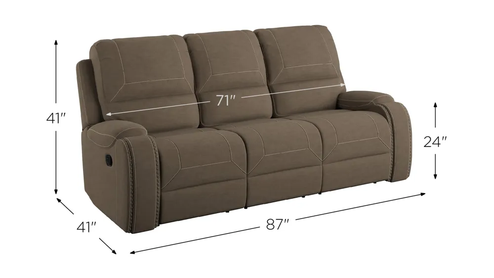 Adrian Reclining Sofa Dimensions