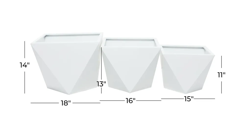 Ivy Collection Jemstar Planter Set of 3 Dimensions