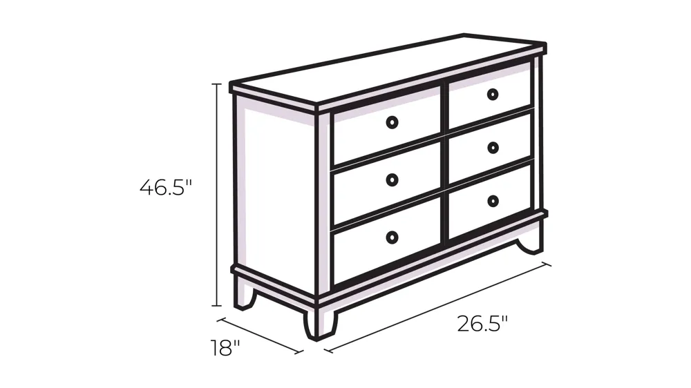 Hathaway 5 Drawer Chest Dimensions