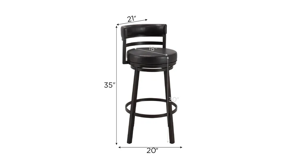 Clary 30" Swivel Barstool Dimensions