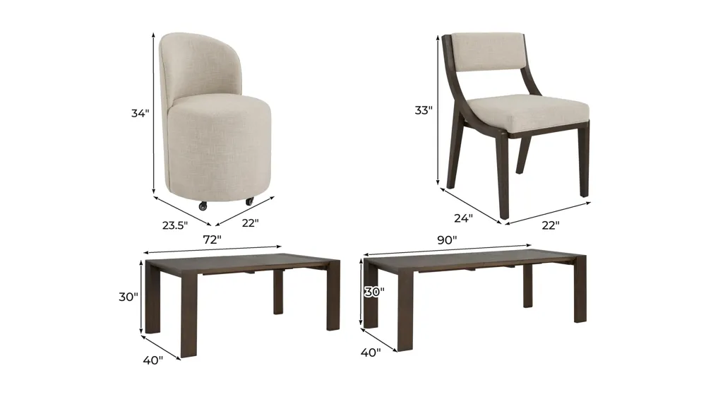 Matisse 7-pc. Dining Set Dimensions