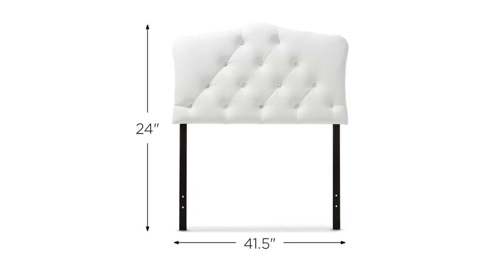 Rita Faux Leather Upholstered Button-tufted Scalloped Headboard Dimensions