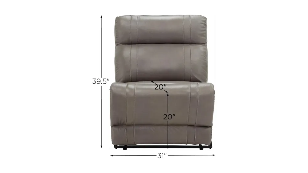 Ridgewood Leather Armless Chair Dimensions