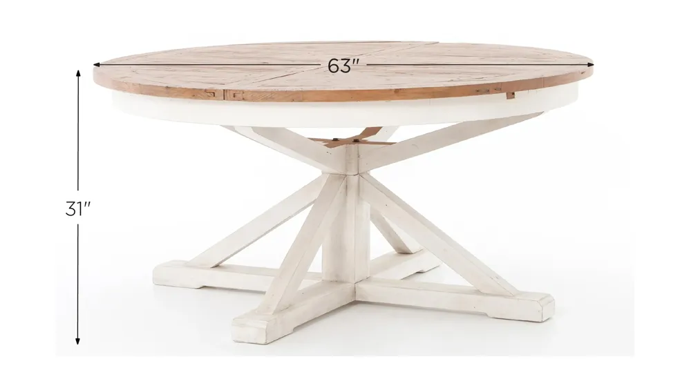 Cintra 63" Round Extension Dining Table Dimensions