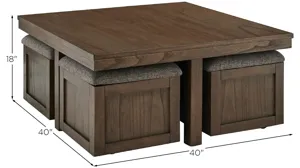 Boardernest Coffee Table with 4 Stools